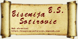 Bisenija Sotirović vizit kartica